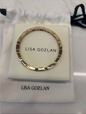 Lisa Gozlan Gold Tone Geometric Link Bracelet
